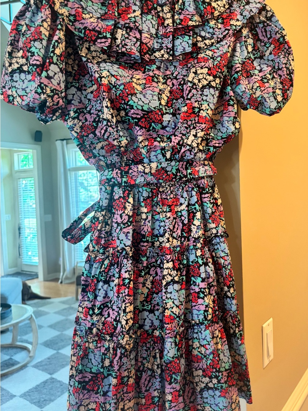 Karlie Multicolor Floral Ruffle Wrap Mini Dress - Picture 3 of 4